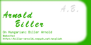 arnold biller business card